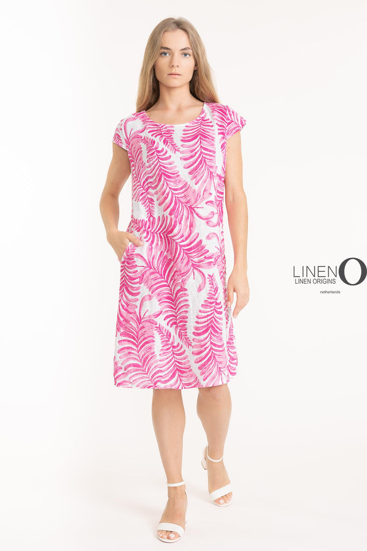 French Linen Sheath Dress Print - Breathable Naturals | Glam & Fame Clothing