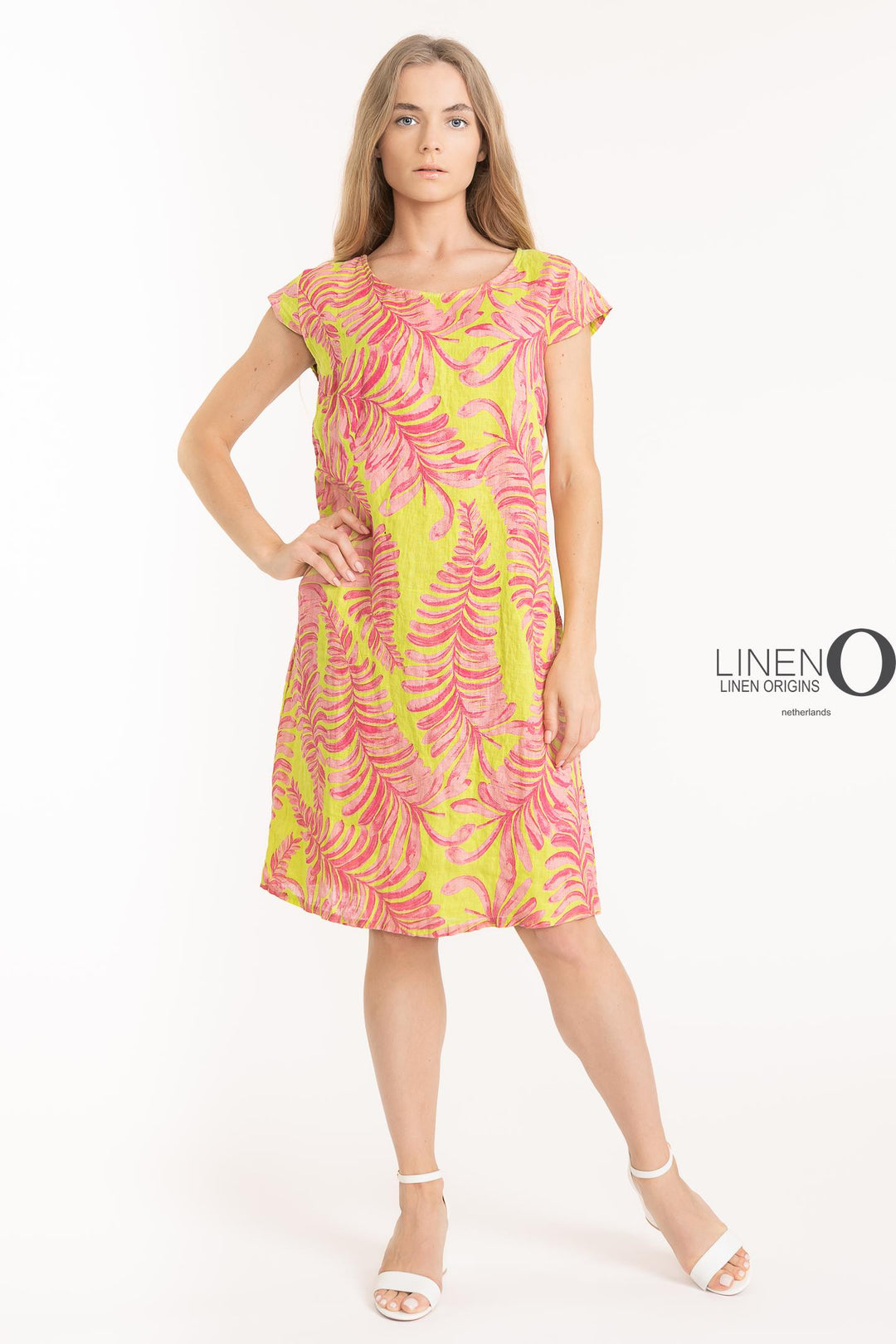 French Linen Sheath Dress Print - Breathable Naturals | Glam & Fame Clothing