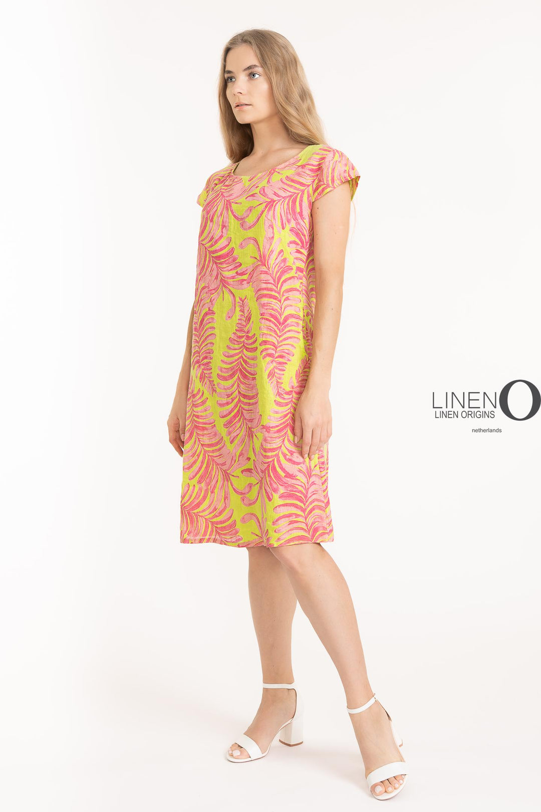 French Linen Sheath Dress Print - Breathable Naturals | Glam & Fame Clothing