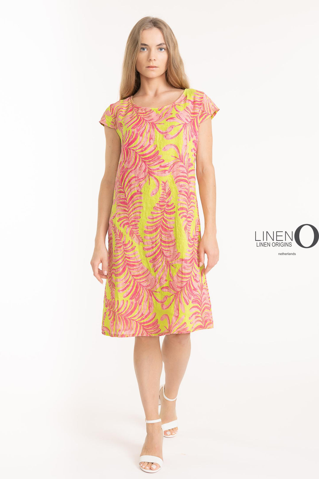 French Linen Sheath Dress Print - Breathable Naturals | Glam & Fame Clothing