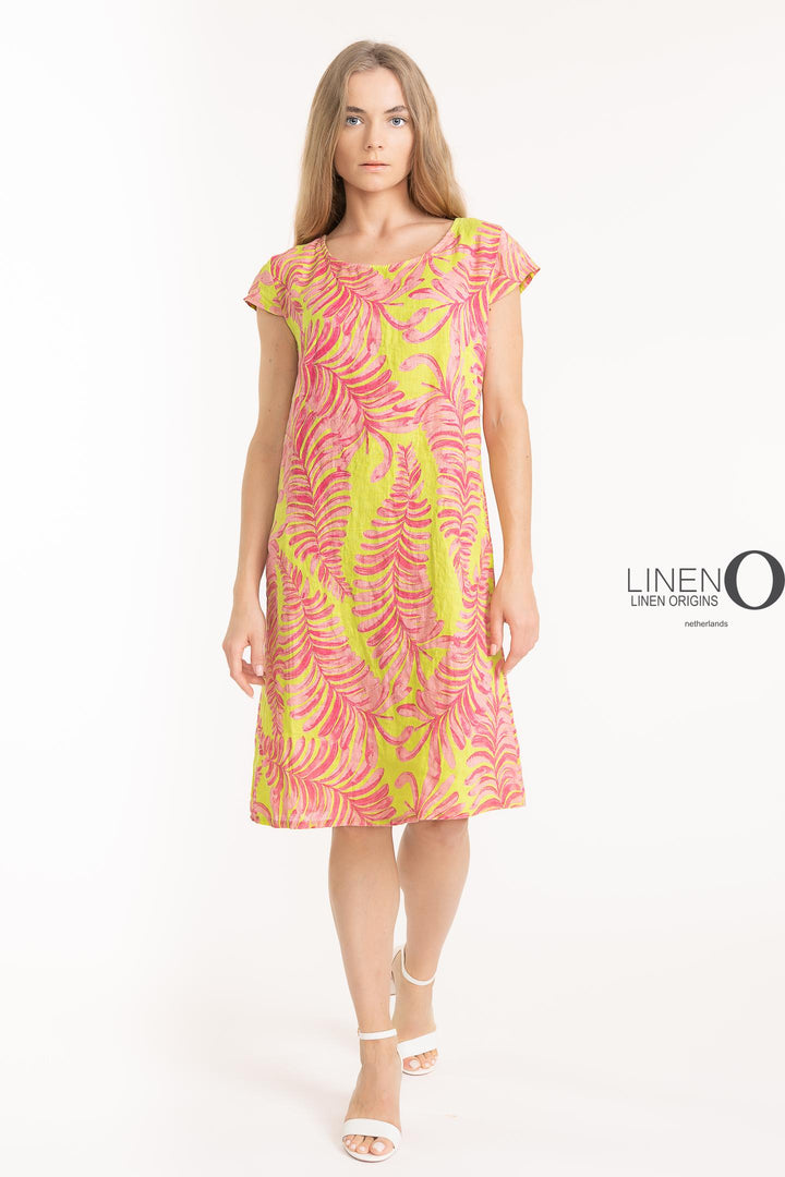 French Linen Sheath Dress Print - Breathable Naturals | Glam & Fame Clothing