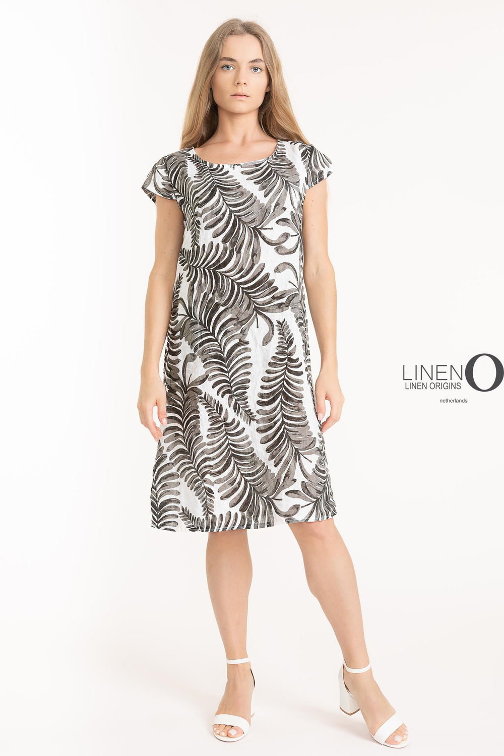 French Linen Sheath Dress Print - Breathable Naturals | Glam & Fame Clothing