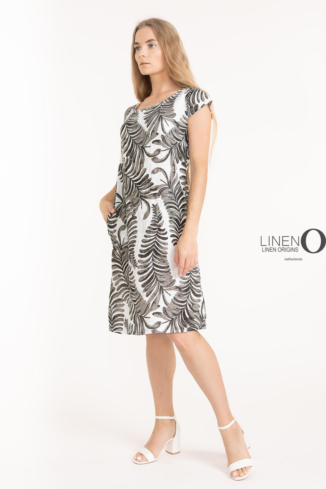 French Linen Sheath Dress Print - Breathable Naturals | Glam & Fame Clothing