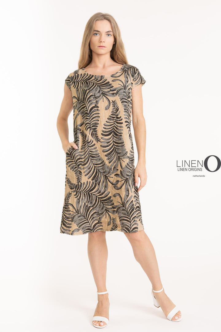 French Linen Sheath Dress Print - Breathable Naturals | Glam & Fame Clothing