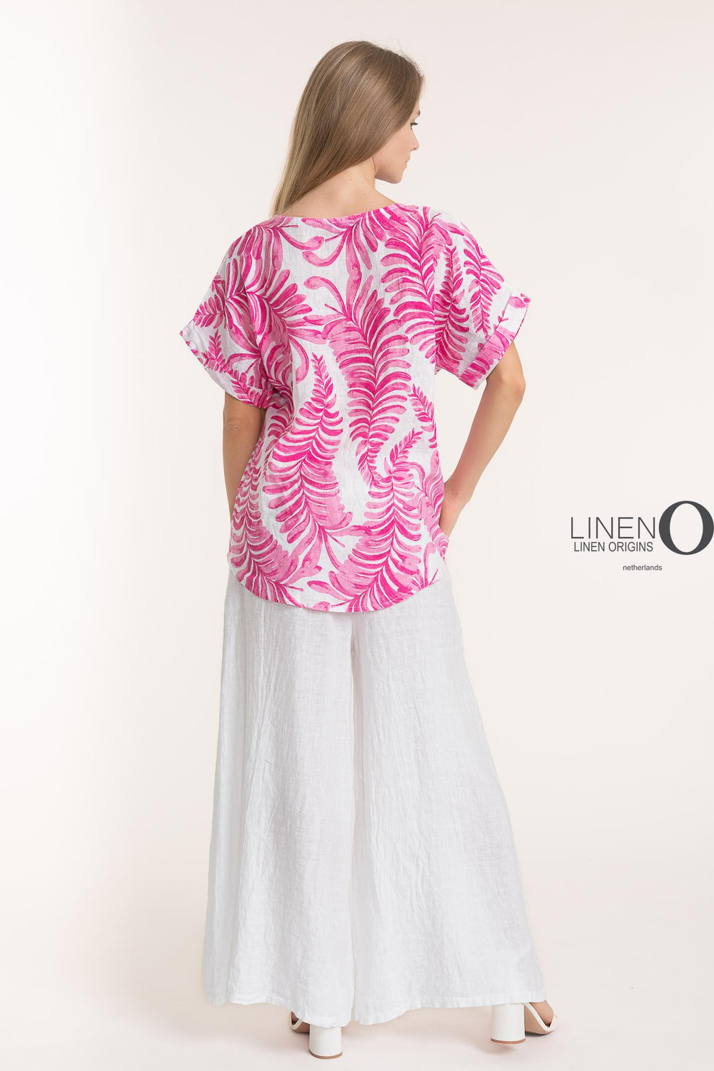 French Linen Print Blouse - Breathable Naturals | Glam & Fame Clothing