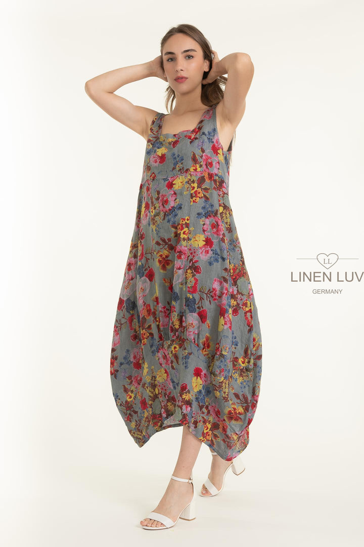 French Linen Tea Dress With Pockets - Breathable Naturals | Glam & Fame Clothing 