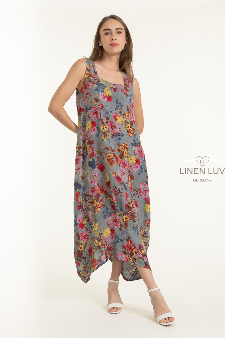 French Linen Tea Dress With Pockets - Breathable Naturals | Glam & Fame Clothing 