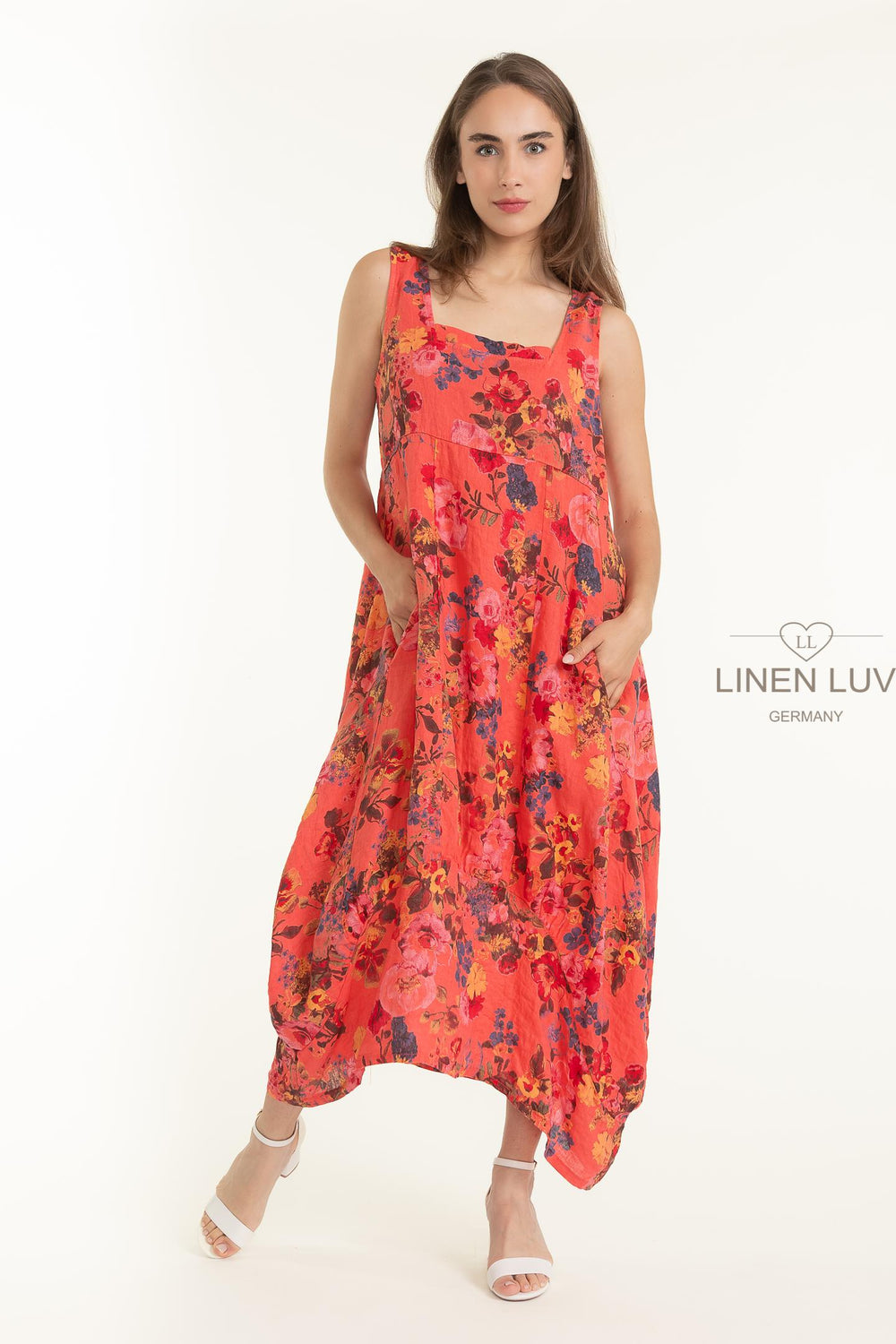 French Linen Frock With Pockets - Breathable Naturals | Glam & Fame Clothing