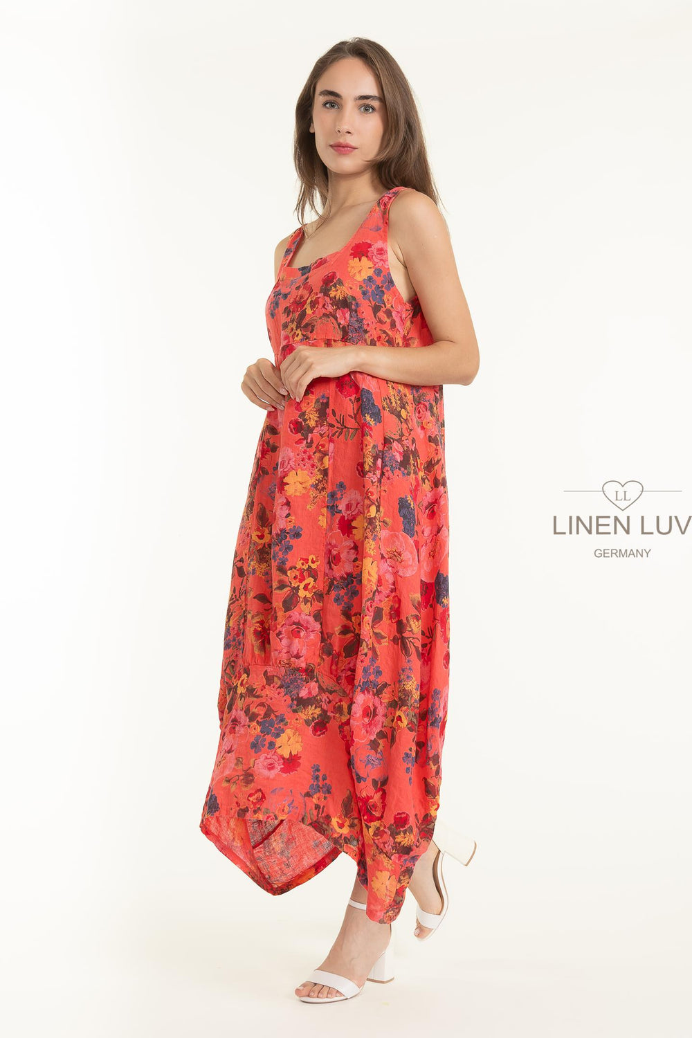 French Linen Tea Dress With Pockets - Breathable Naturals | Glam & Fame Clothing 