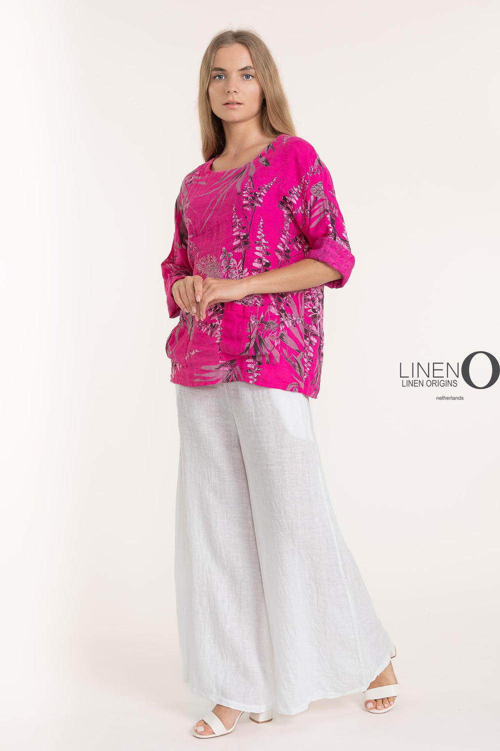 French Linen Blouse Print - Breathable Naturals | Glam & Fame Clothing