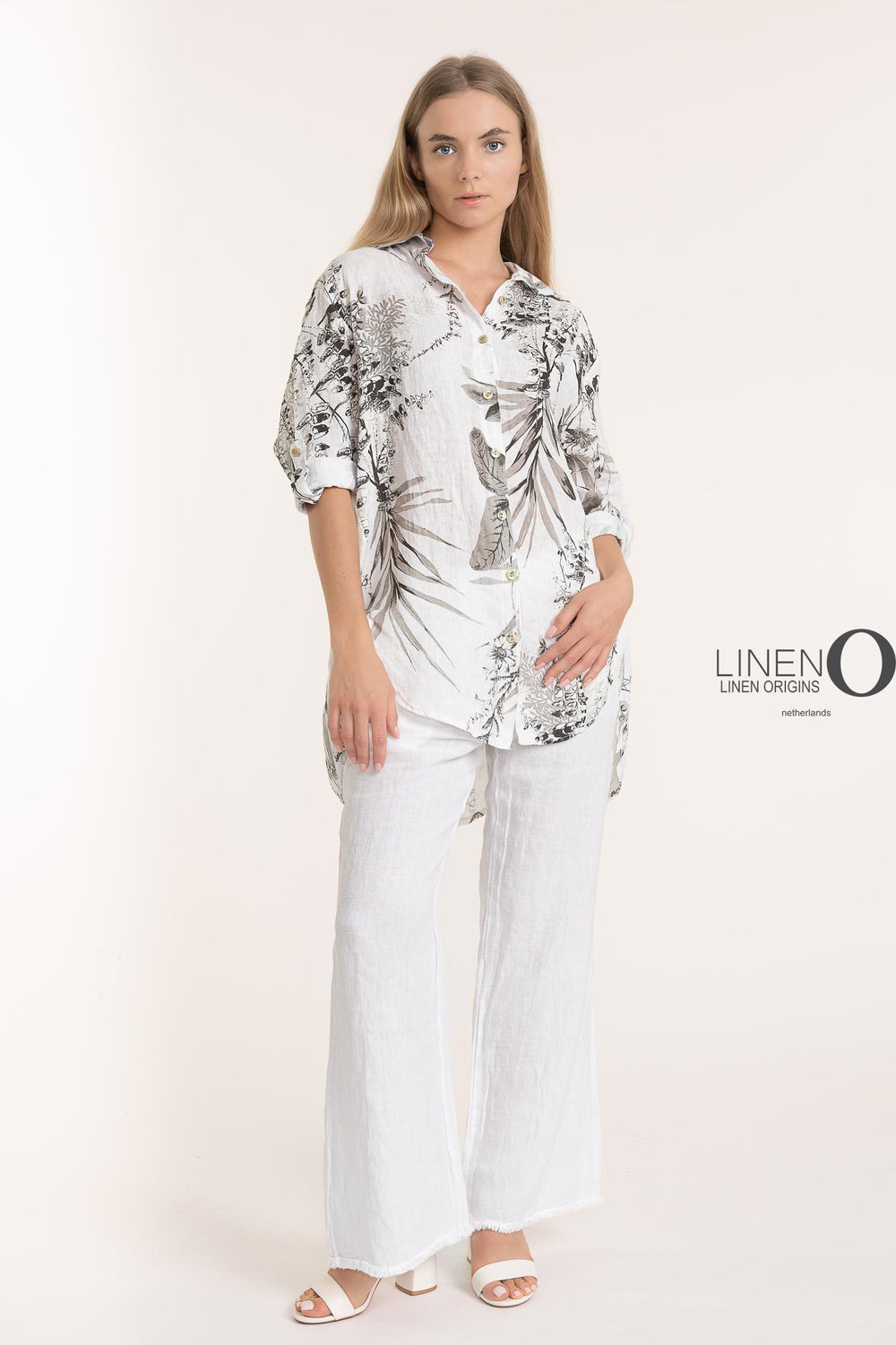French Linen Shirt Print - Breathable Naturals | Glam & Fame Clothing
