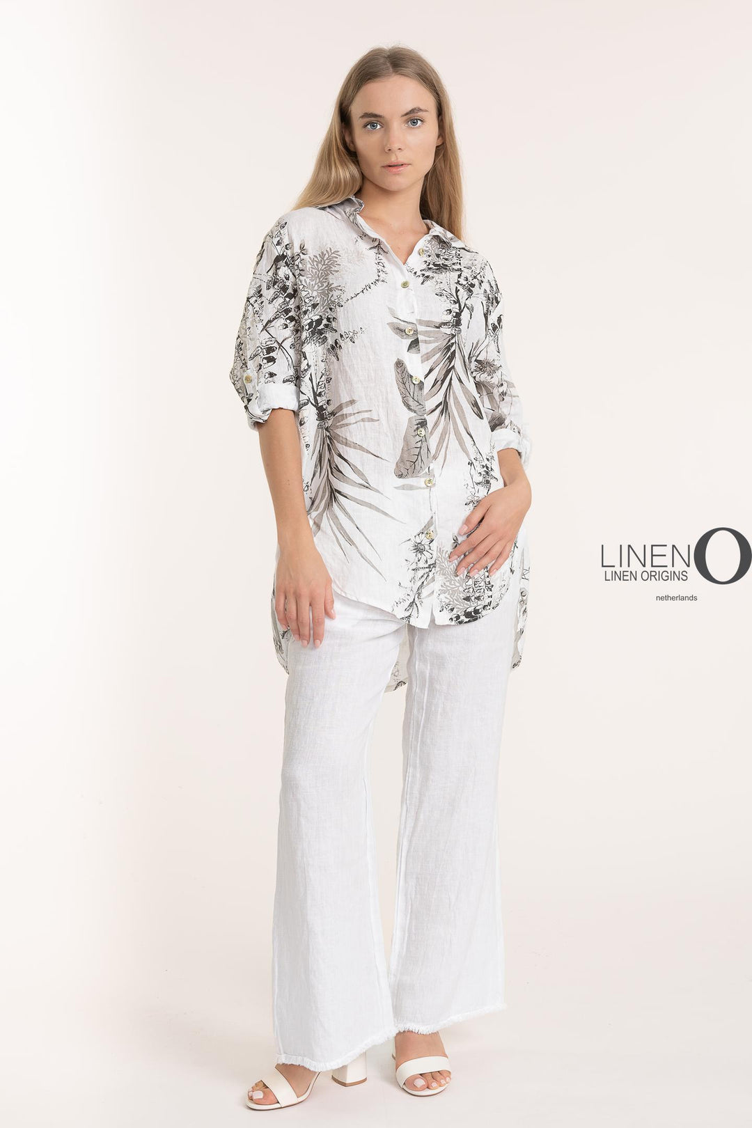 French Linen Shirt Print - Breathable Naturals | Glam & Fame Clothing