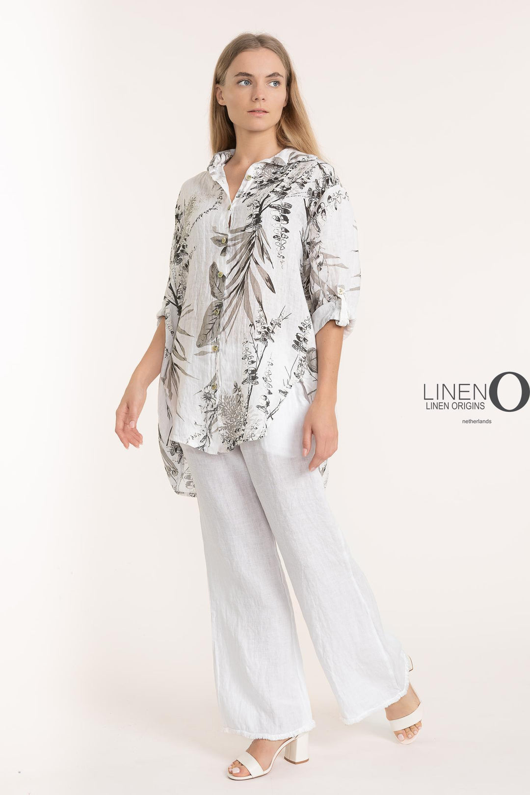 French Linen Shirt Print - Breathable Naturals | Glam & Fame Clothing