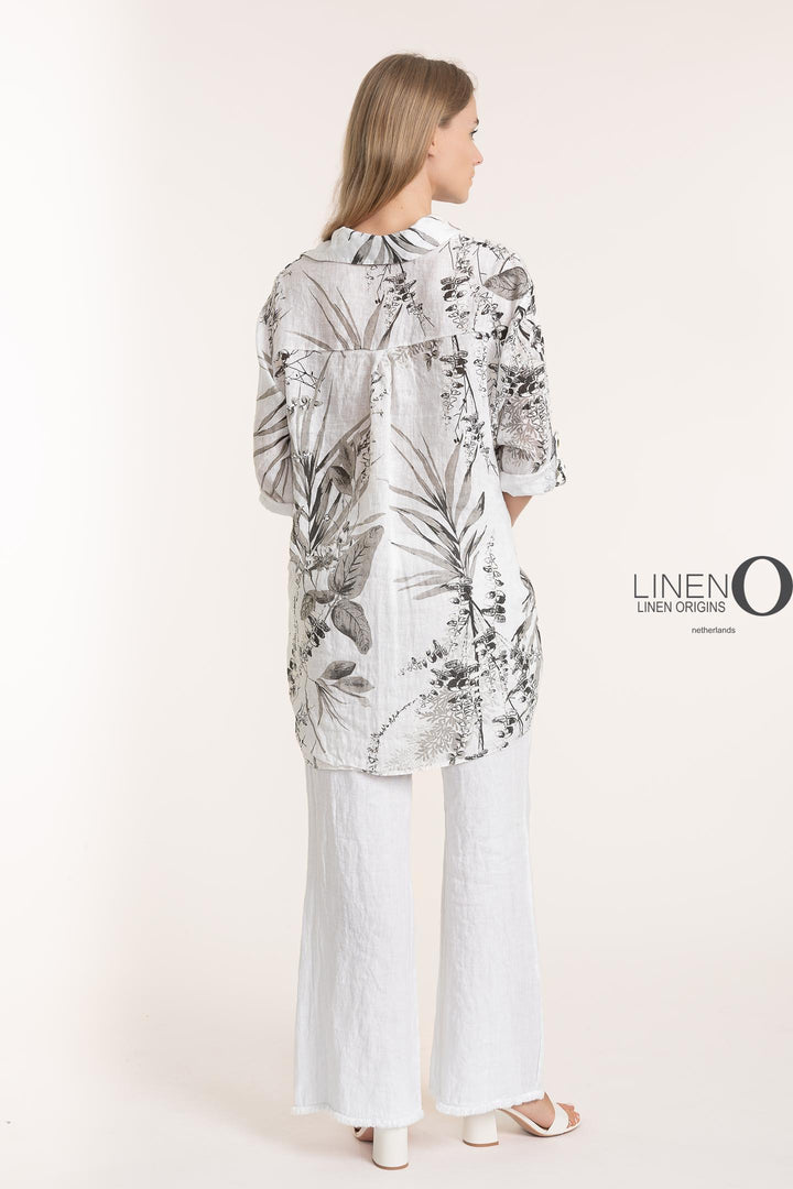 French Linen Shirt Print - Breathable Naturals | Glam & Fame Clothing