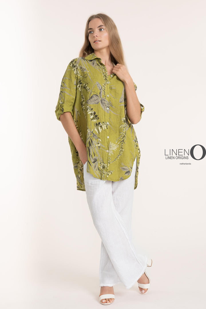 French Linen Shirt Print - Breathable Naturals | Glam & Fame Clothing