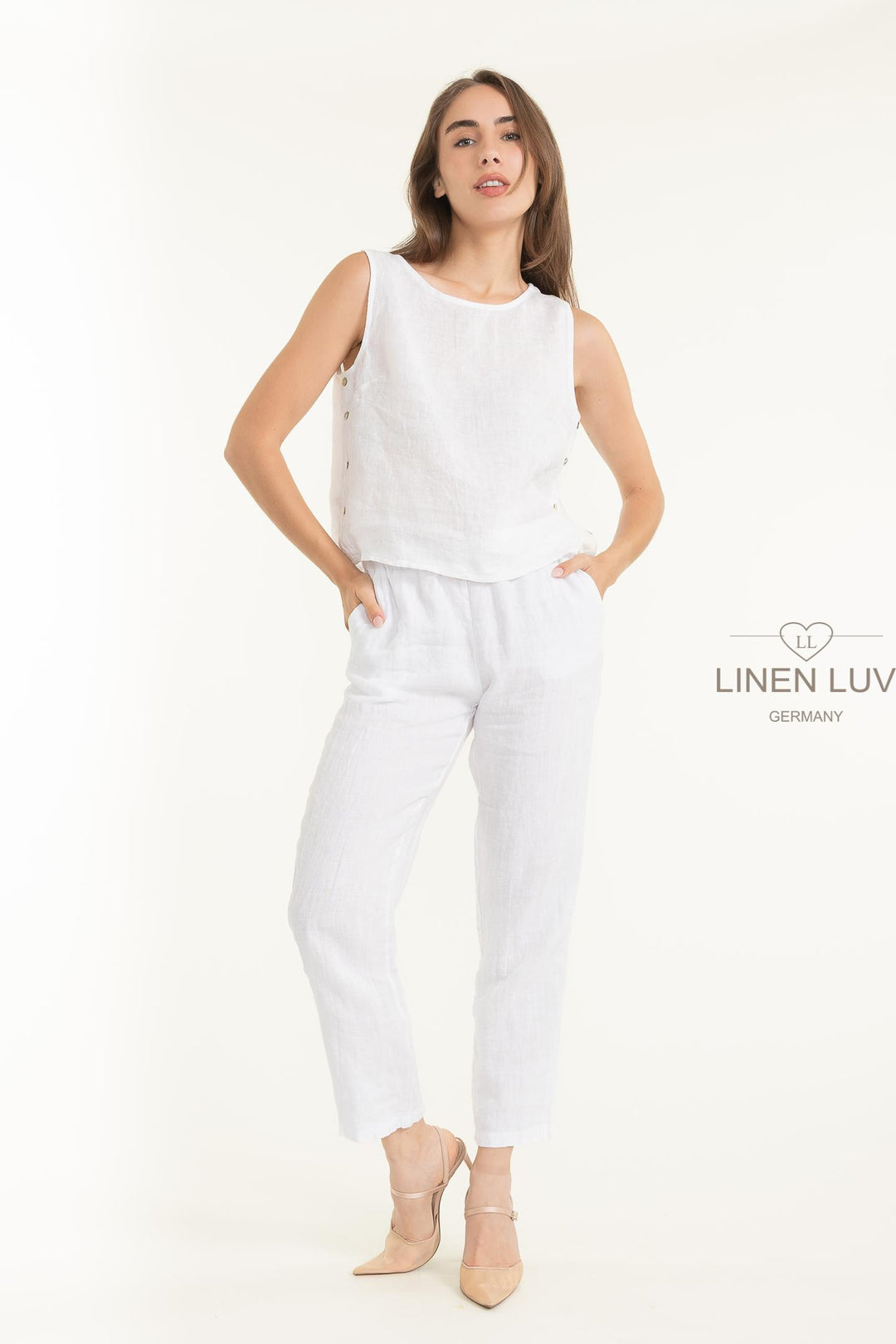 French Linen Cami - Breathable Naturals | Glam & Fame Clothing