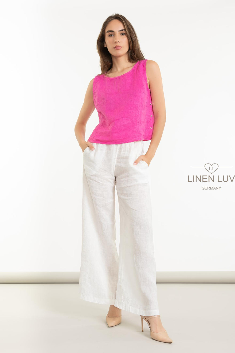 French Linen Cami - Breathable Naturals | Glam & Fame Clothing