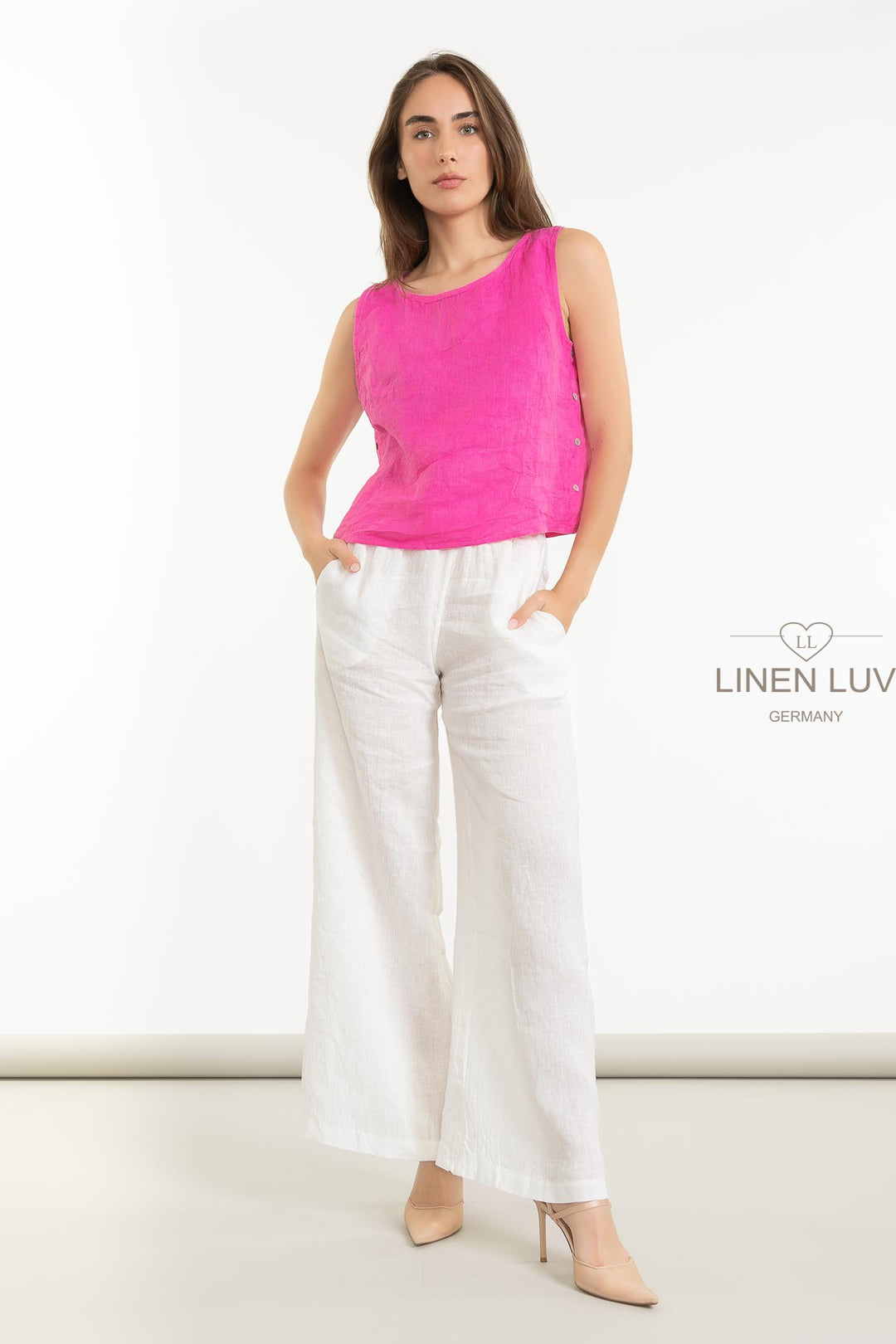 French Linen Cami - Breathable Naturals | Glam & Fame Clothing