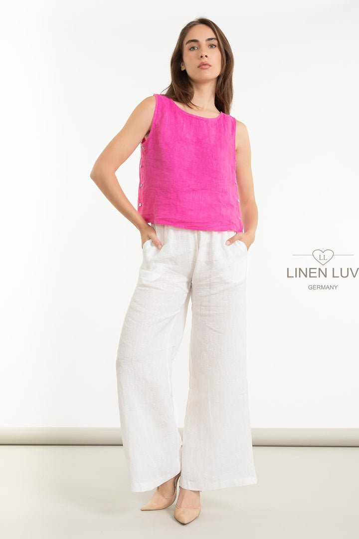 French Linen Cami - Breathable Naturals | Glam & Fame Clothing