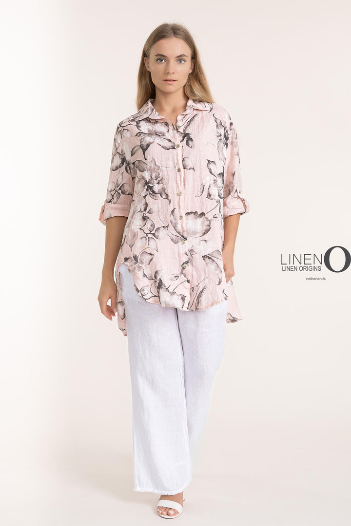French Linen Shirt Print - Breathable Naturals | Glam & Fame Clothing
