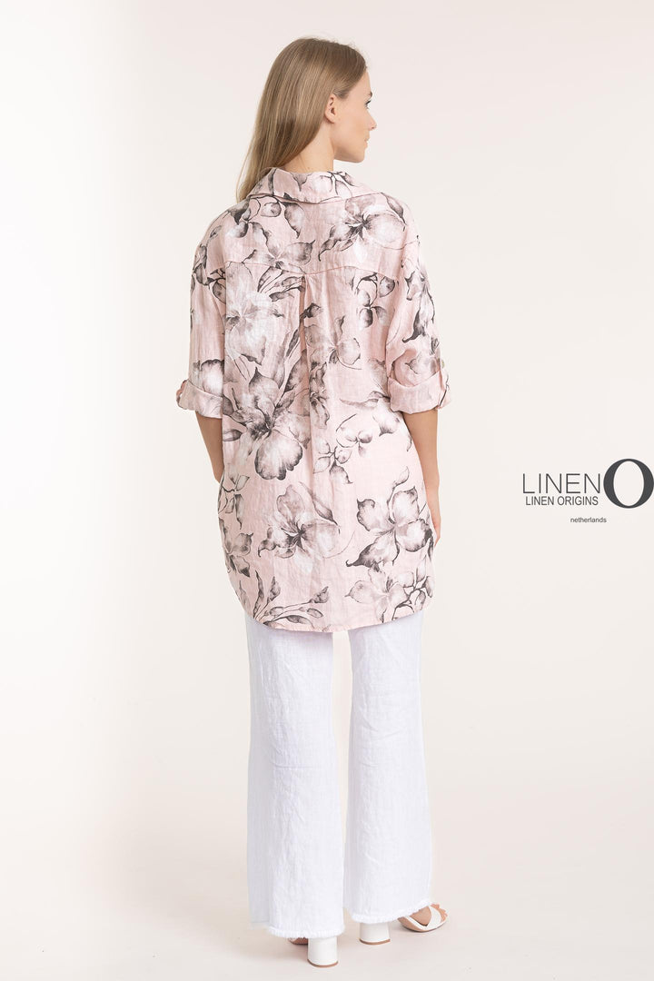 French Linen Shirt Print - Breathable Naturals | Glam & Fame Clothing