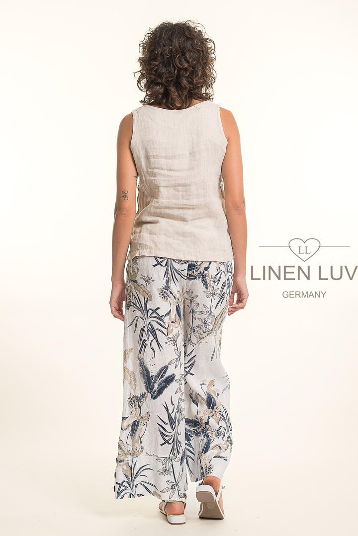 French Linen Button Top Sleeveless - Breathable Naturals | Glam & Fame Clothing
