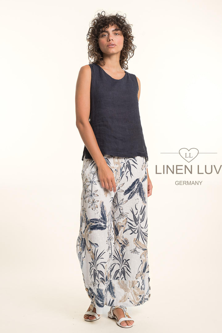 French Linen Button Top Sleeveless