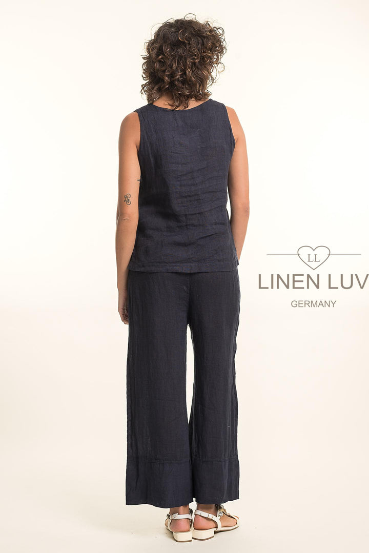 French Linen Button Top Sleeveless