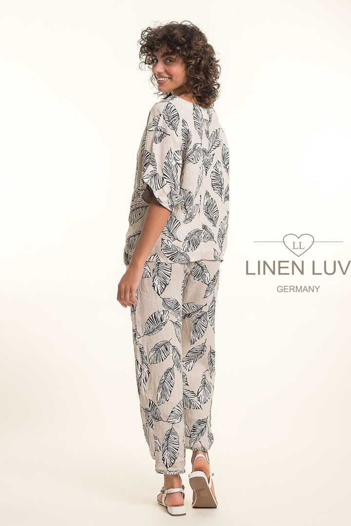 French Linen Blouse Print