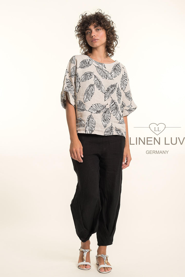 French Linen Blouse Print
