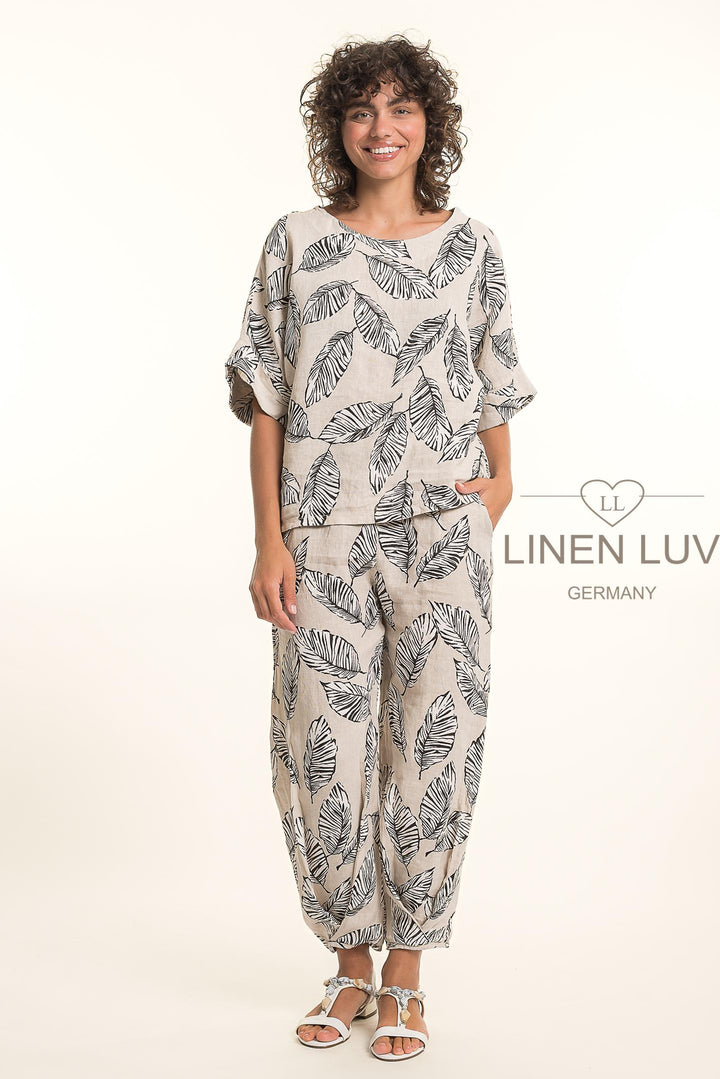 French Linen Blouse Print
