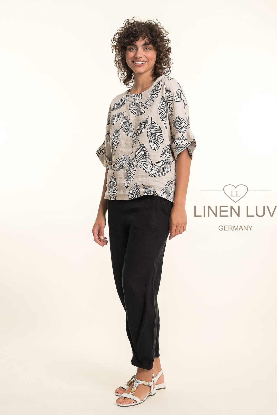 French Linen Blouse Print