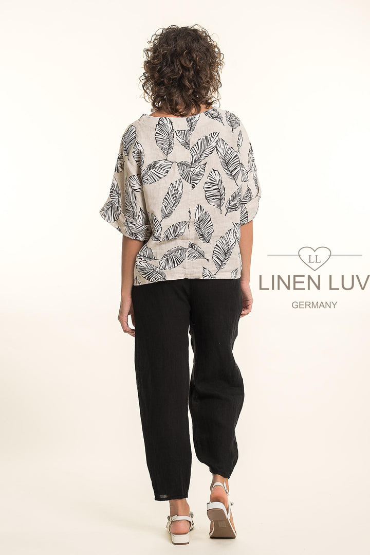 French Linen Blouse Print