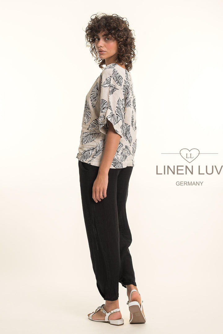 French Linen Blouse Print