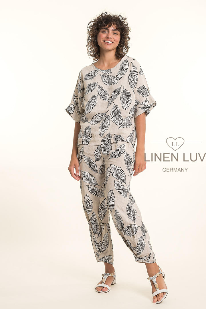 French Linen Blouse Print