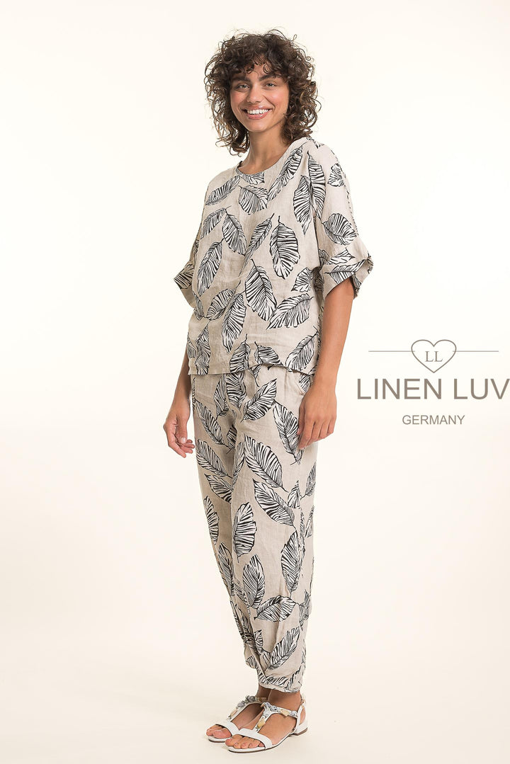 French Linen Blouse Print
