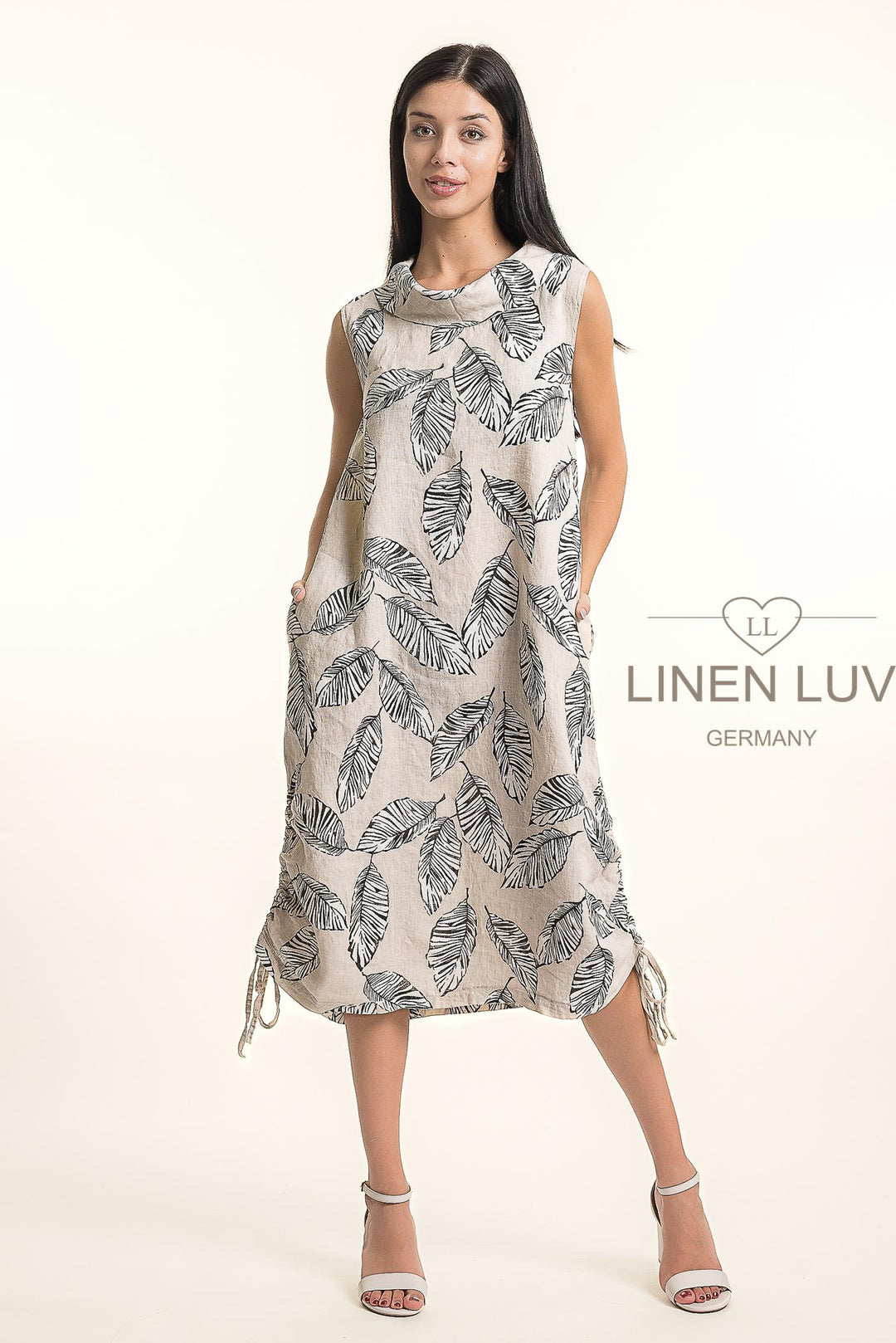 French Linen Midi Print - Breathable Naturals | Glam & Fame Clothing