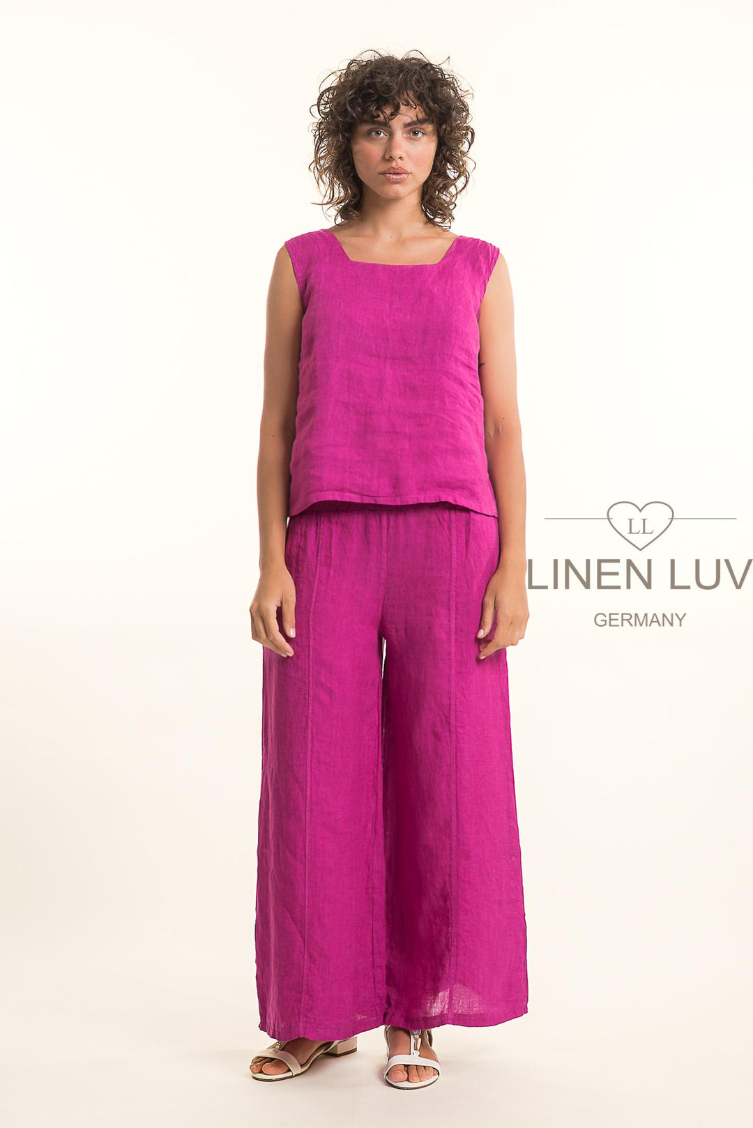 French Linen Top Slv/L SQ neck - Breathable Naturals | Glam & Fame Clothing 