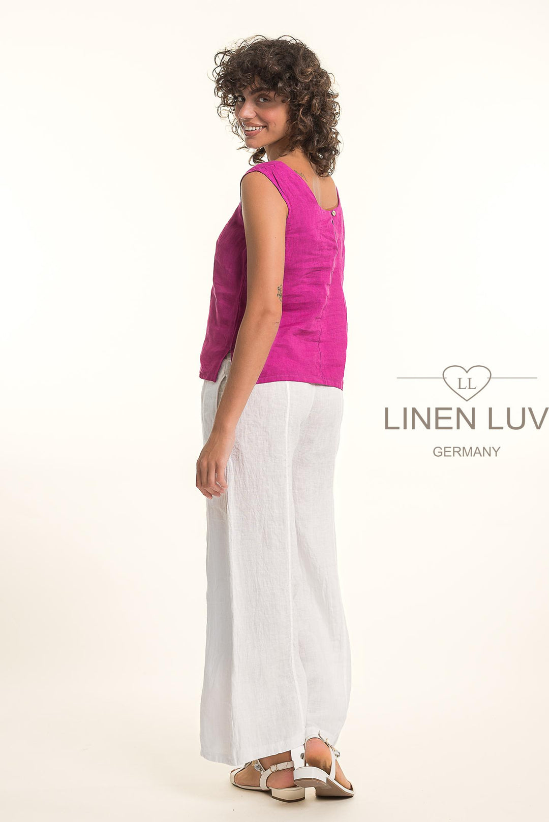 French Linen Top Slv/L SQ neck - Breathable Naturals | Glam & Fame Clothing 
