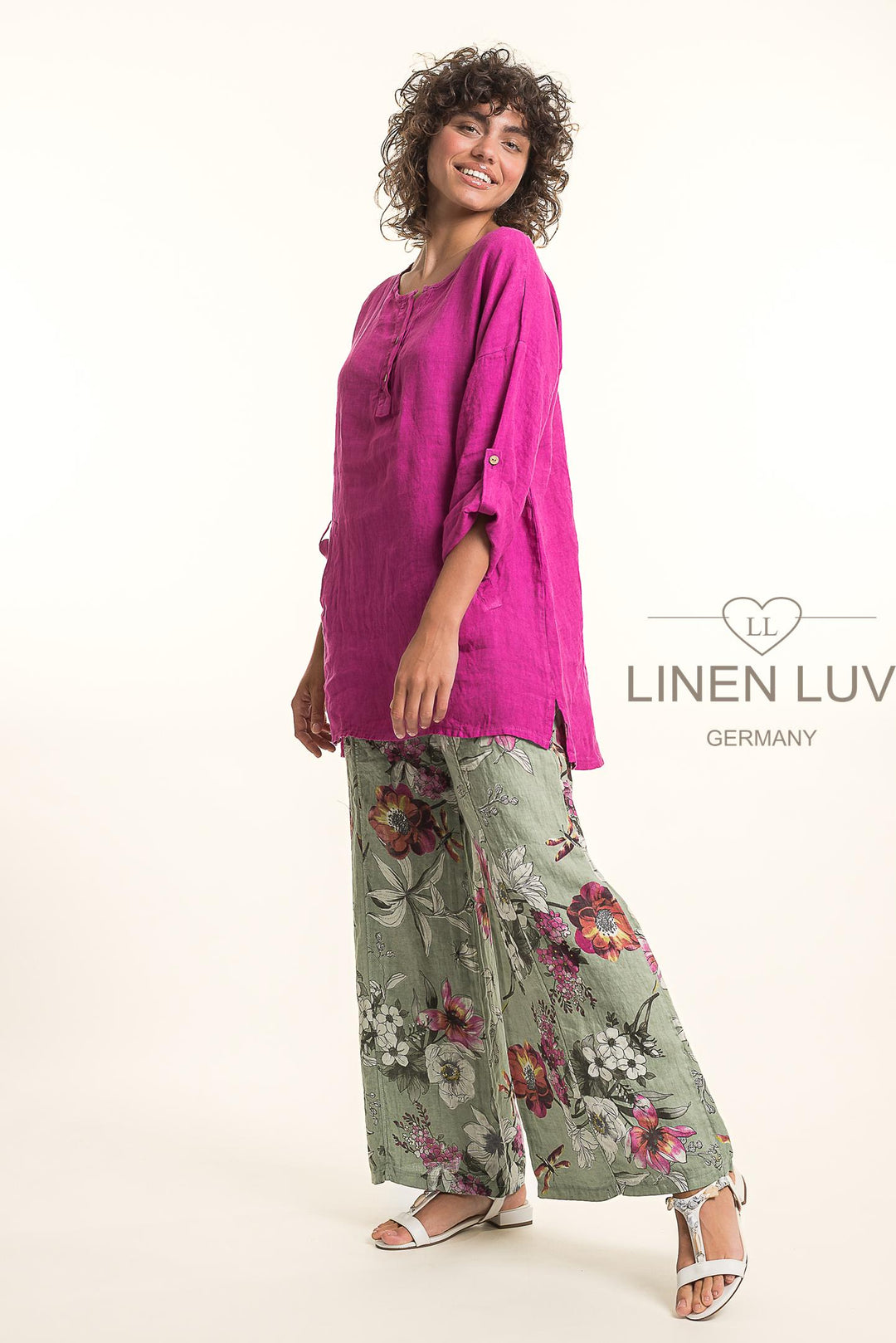 French Linen Tunic Blouse - Breathable Naturals | Glam & Fame Clothing