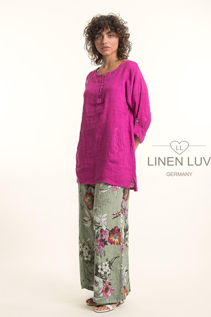 French Linen Tunic Blouse - Breathable Naturals | Glam & Fame Clothing