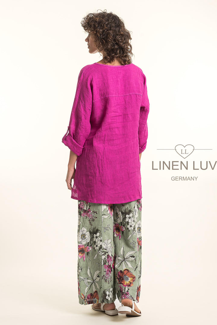 French Linen Tunic Blouse - Breathable Naturals | Glam & Fame Clothing