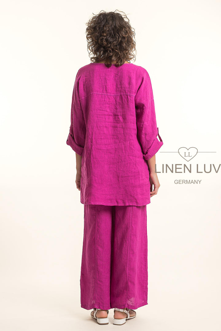 French Linen Tunic Blouse - Breathable Naturals | Glam & Fame Clothing