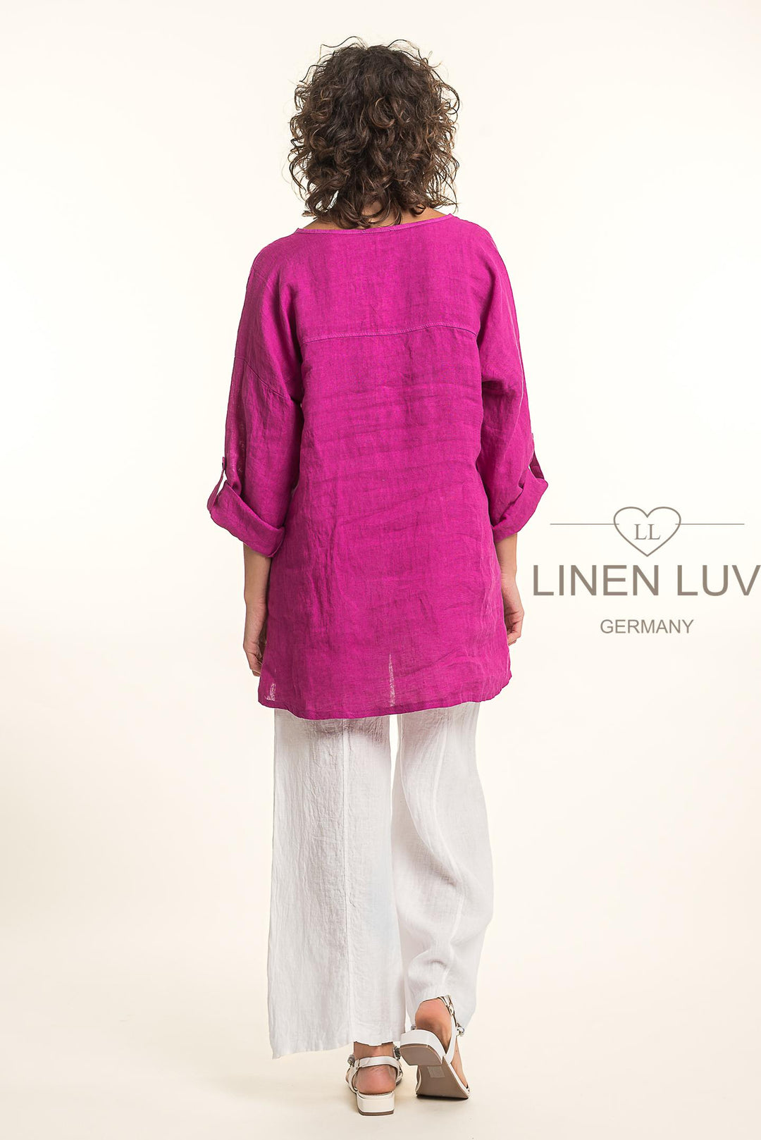 French Linen Tunic Blouse - Breathable Naturals | Glam & Fame Clothing