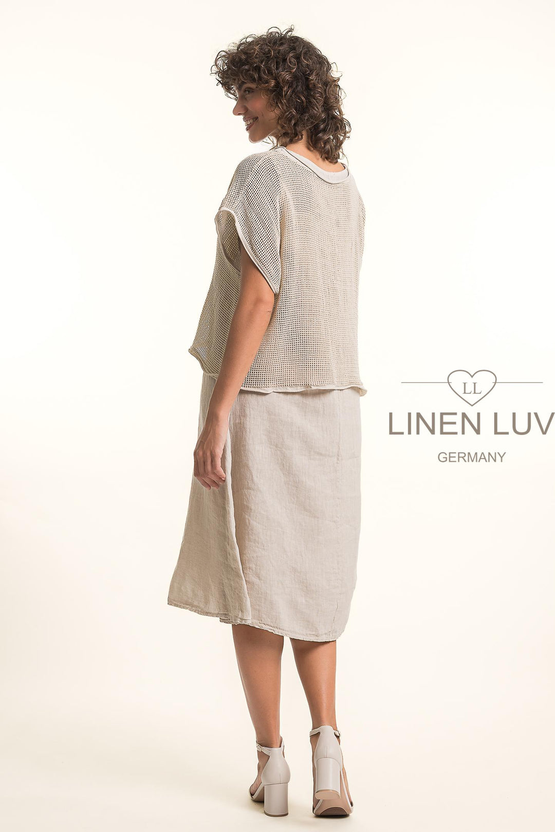 French Linen Dress 2Piece Crop Knit - Breathable Naturals | Glam & Fame Clothing