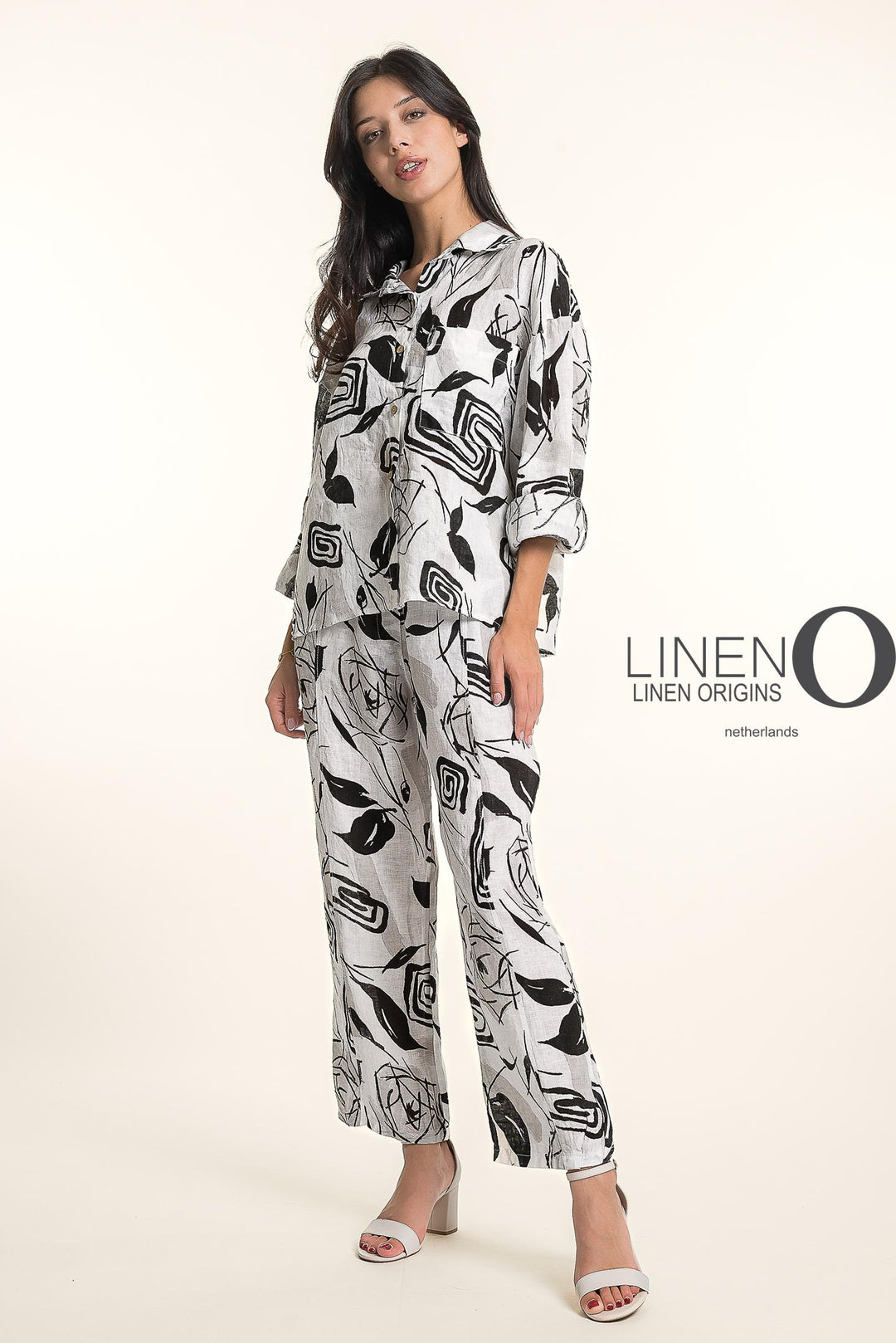 French Linen Flora Geo Shirt