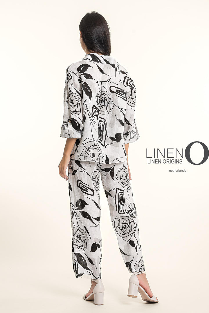 French Linen Flora Geo Shirt