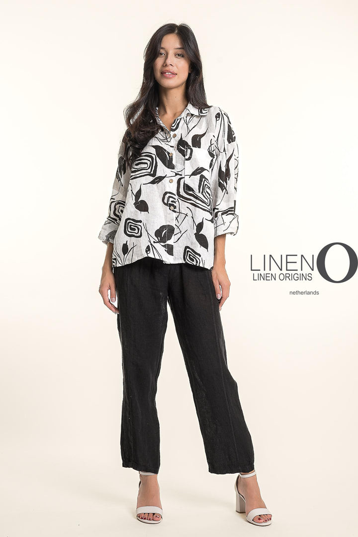 French Linen Flora Geo Shirt
