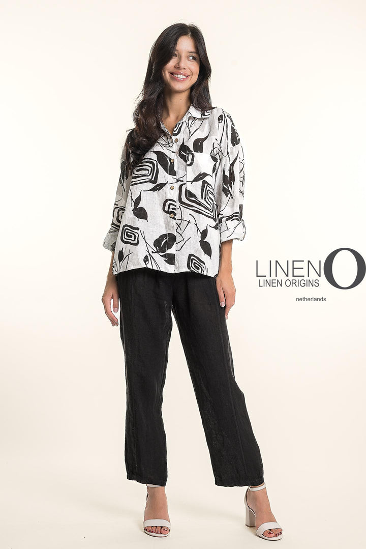 French Linen Flora Geo Shirt
