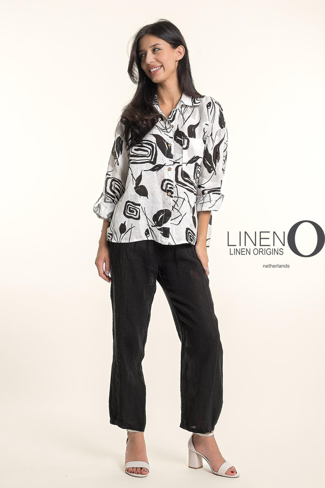 French Linen Flora Geo Shirt